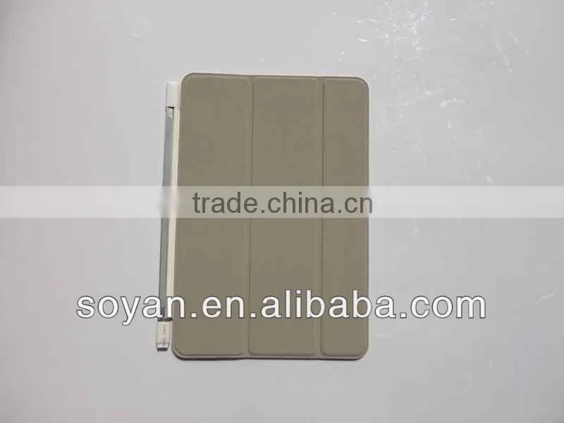 Palm print PU leather sleeve for ipad min,can be folded,offer various colors