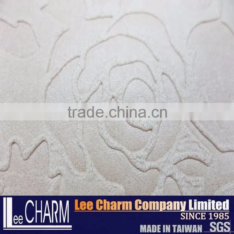 100% Polyester Rose Patterns Leather-look Fabric for Upholstery