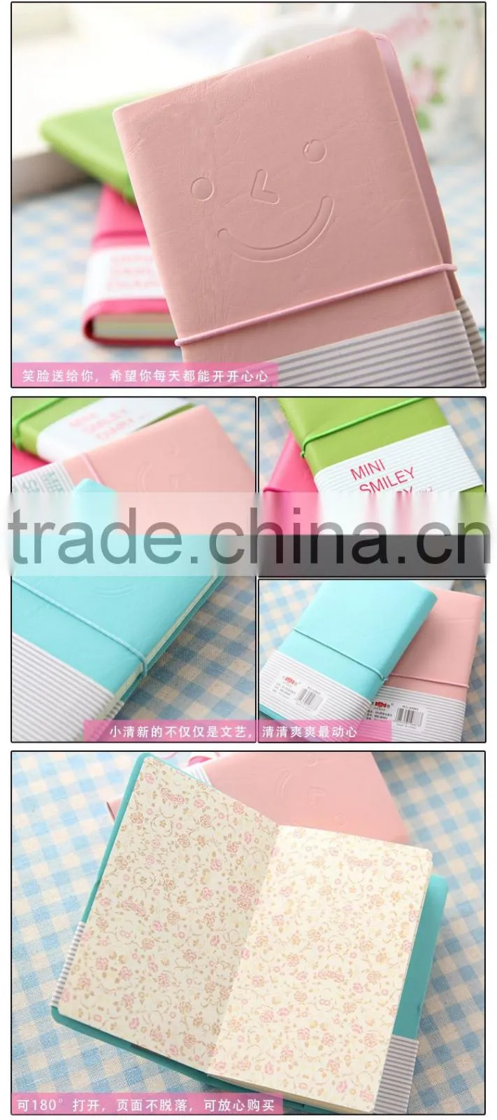 School notebook cute design diary book for kids Mini smiley diary