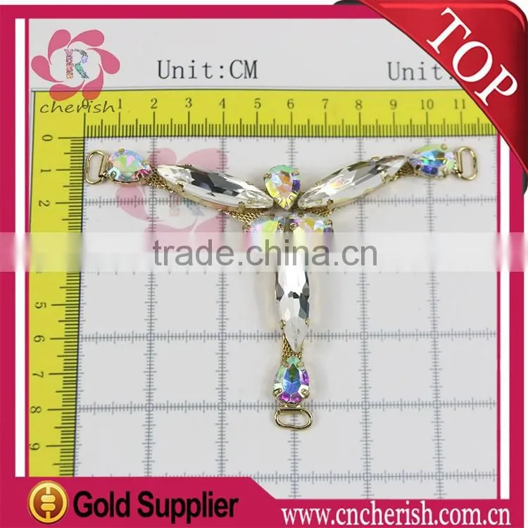 Fashion T Shape arcylic Beads Rhinestone Shoe Decorationl Sandals Ornaments for ladies