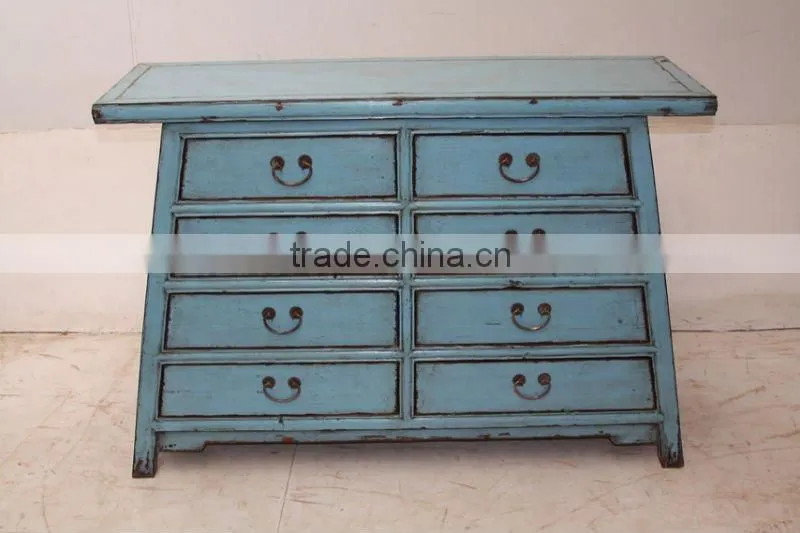 Chinese Antique Blue Filing Cabinet