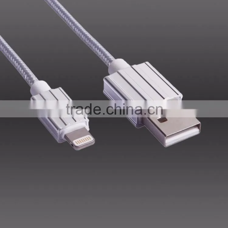 OEM custom logo reversible usb braided mfi usb cable for iphone 5s charger