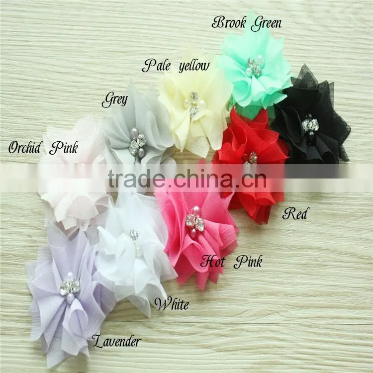 Butterfly shabby trim, pearl chiffon flower