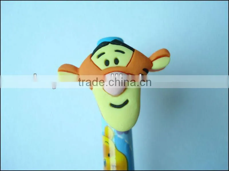 Eco-friendly custom 3d soft pvc wholesale pencil topper