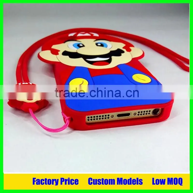 Newest design for mario phone case silicone cover for iphone6 case cover