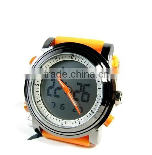 Fashion men digital watch fancy silicone band watch dual movement watch for men