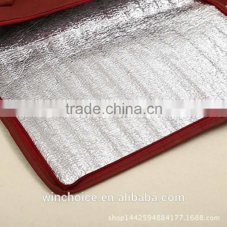 non-woven fabric non-woven insulated cooler lunch bag ,ice bag for frozen food ,zipper closure
