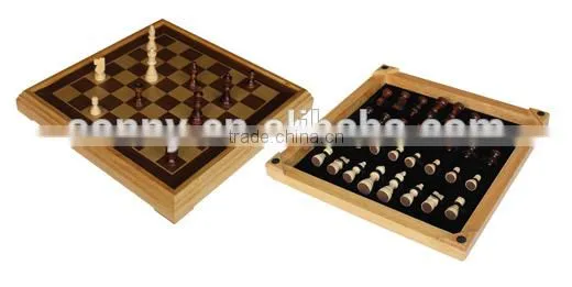 High Level Chessman Storage Chess Table Set Wooden