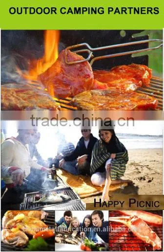 Outdoor Camping Small Flat Stainless Steel Charcoal BBQ Grills