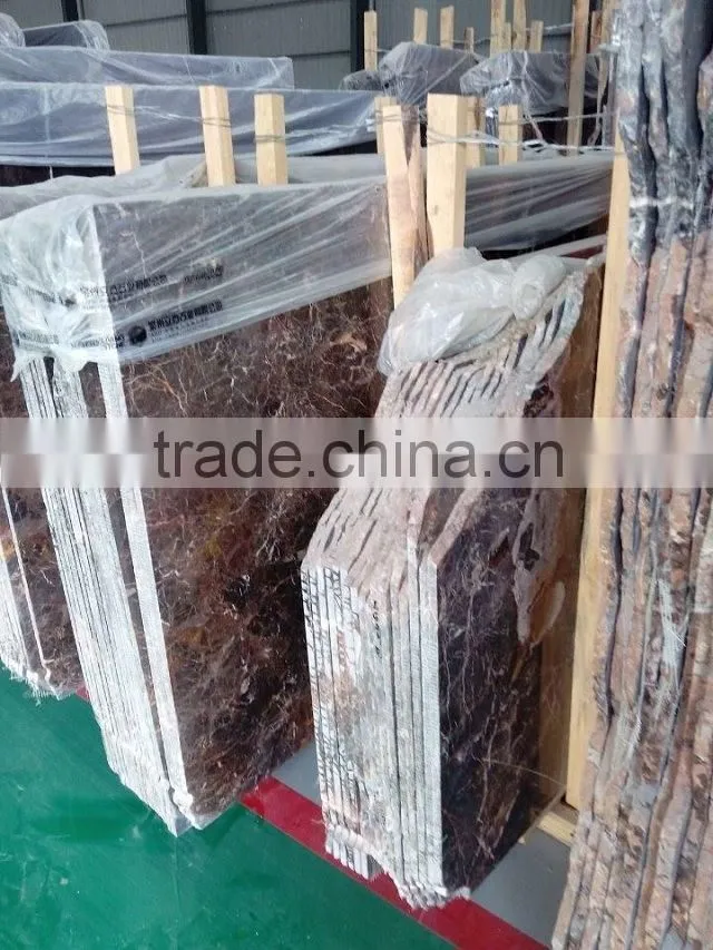 Cheap coffee brown marble polished slab
