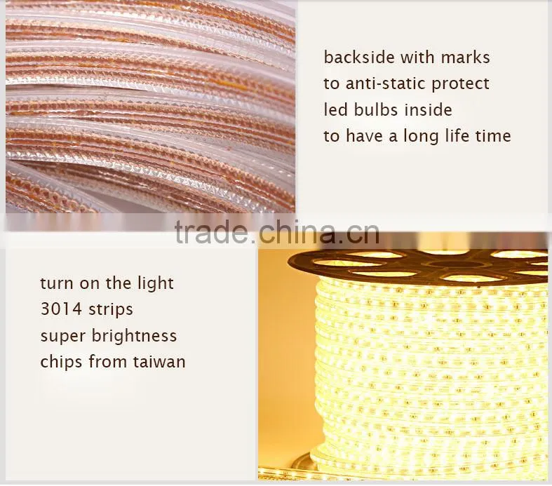 3014 220V high lumen super brightness decoration led strip light
