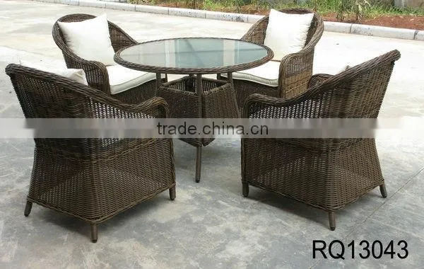 Outdoor Furniture Wicker Chair PE Rattan Alum Frame Rattan Table Sets