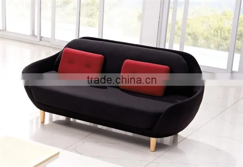 latest designer sofa furntiure, fabric curved sofa set with wood leg, Favn sofa SF-560
