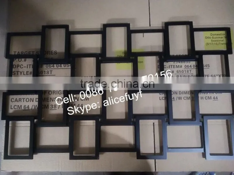 wholesale handmade 9 openings Wood MDF collage photo frame