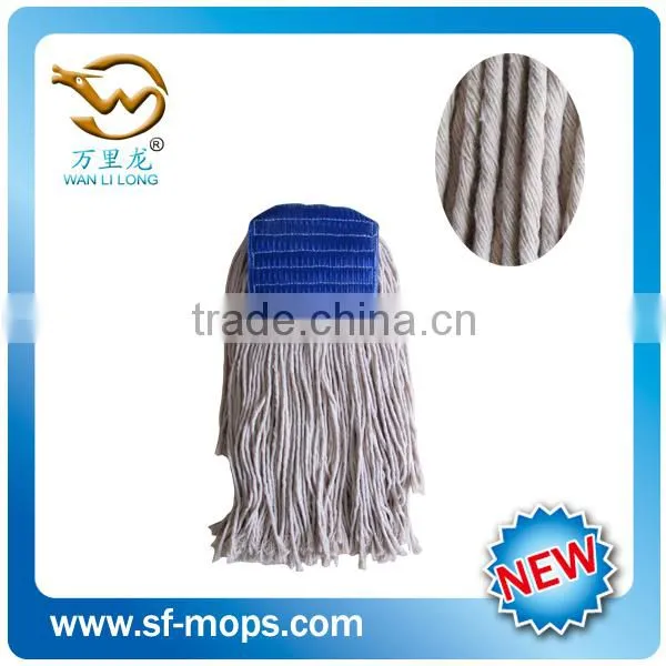 Blue loop-end cotton yarn mop head