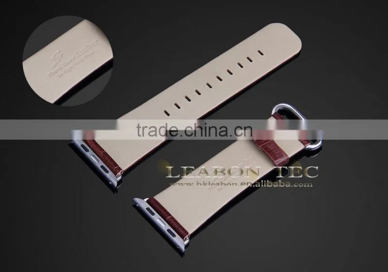 new Classic Button Strap for Apple Watch,for Apple Watch Genuine Leather Watch Strap Band with Adapter