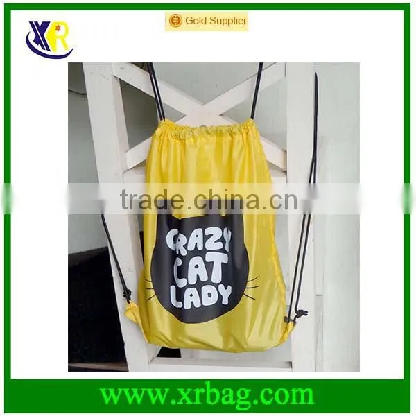 Custom cheap polyester drawstring bag backpack
