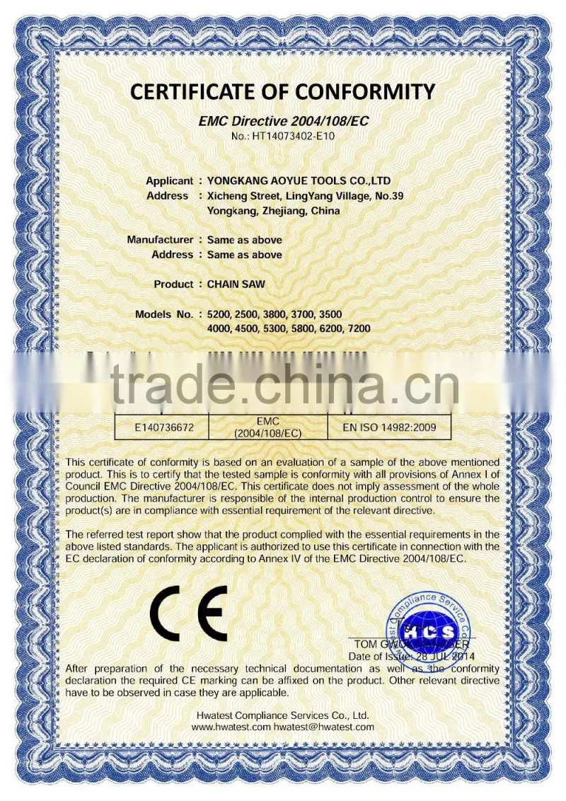 58CC gasoline chain saw 5800