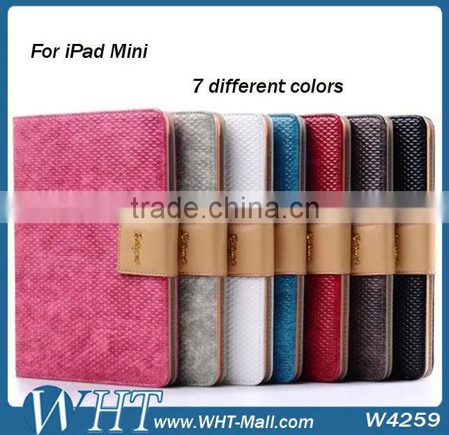Fashion Blue Color Snake Wave Skin Kaiyue Brand Fashion Leather Stand Cover for iPad mini