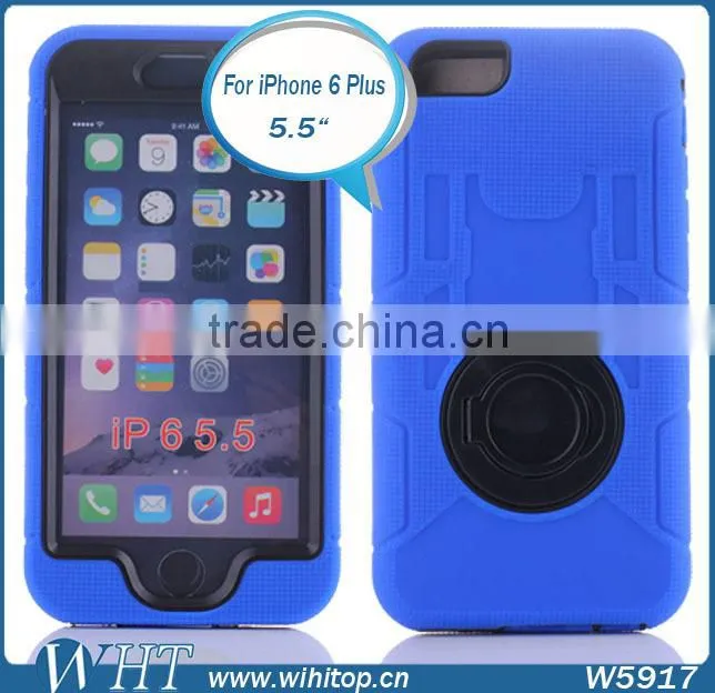 3 in 1 Heavy Duty Case with Rotating Ring Design Stand Shockproof Case for iPhone 6 Plus 5.5 Inch