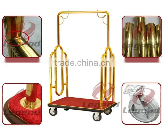 Hotel used birdcage trolley luggage carts with wheels