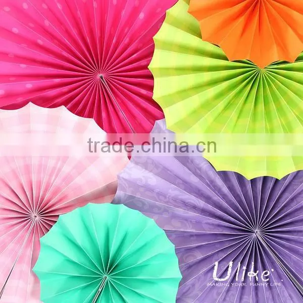 New Design Polka Dot Paper Pinwheel Decorations Fan Favor