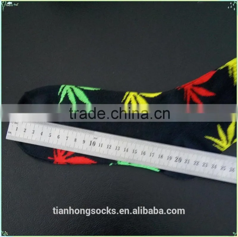 Hemp leaf retro popular high quality man bulk cotton socks China zhejiang tianhong socks factory