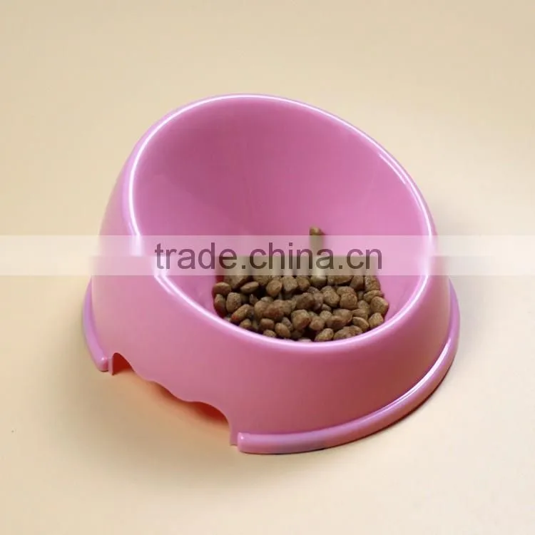 Factory cheap plastic Oblique pet bowl wholesale