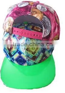 100% polyester whole printing snapback baseball cap,funny snapback cap