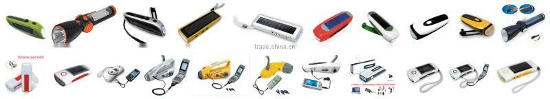 Crank Dynamo Flashlight with AM&FM Radio and Mobilephone Charger