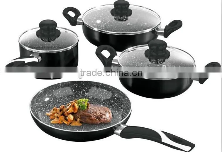 Aluminium press stone coated cookware set