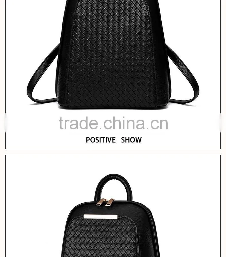 Leisure Knitting Teenage High Quality School Backpack Bags for Girls