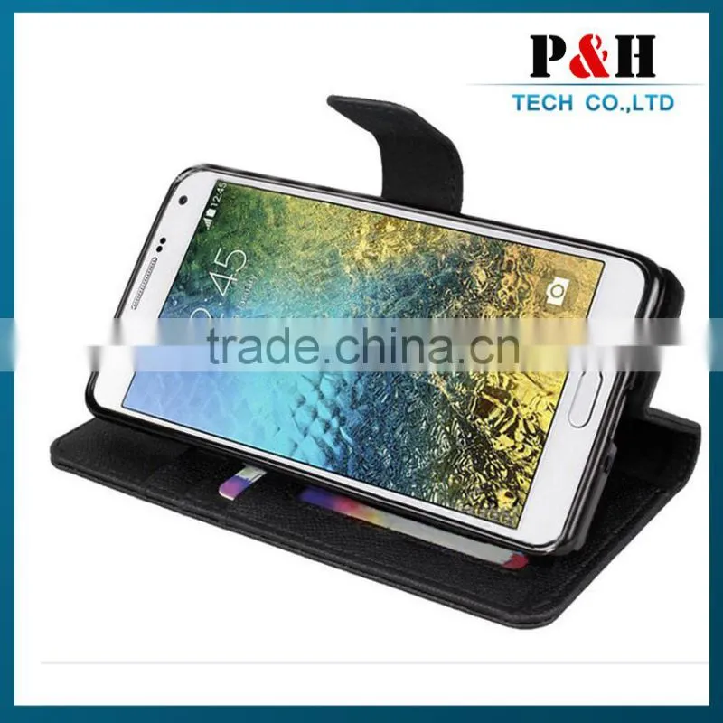 Hot New Products 2015 Stand Wallet Leather Case For Samsung Galaxy E7