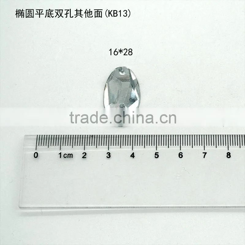 KB13 oval 16*28 cosmic flat back sew on acrylic rhinestones for fashion decoration, craft making, garment bags accessories