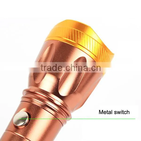 6614 Aluminum Rechargeable Output 18650 Emergency USB mobile Flashlight Power Bank