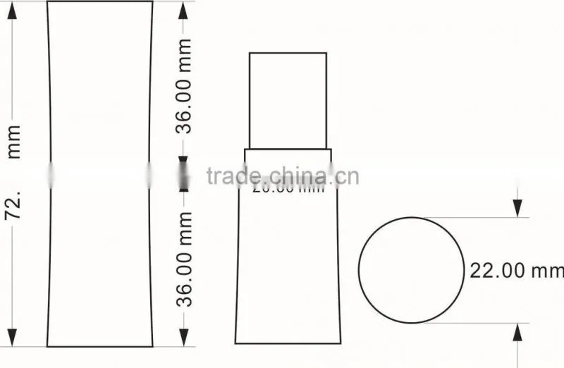 Round empty matt balck white clear unique lipstick tube