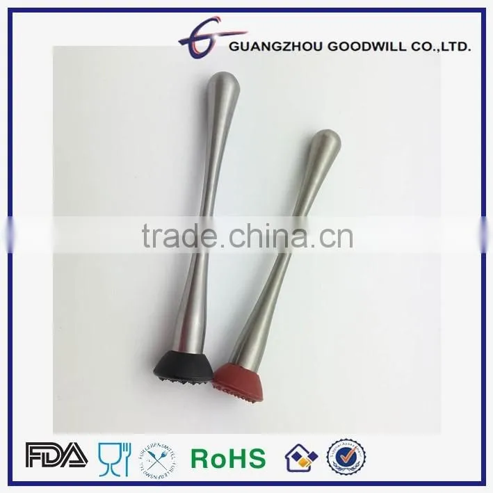 Stainless Steel Muddler + Rubber Base