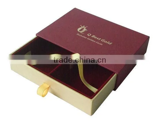 Manufacturer Customized Paper Sliding Drawer Box with Logo and Divider