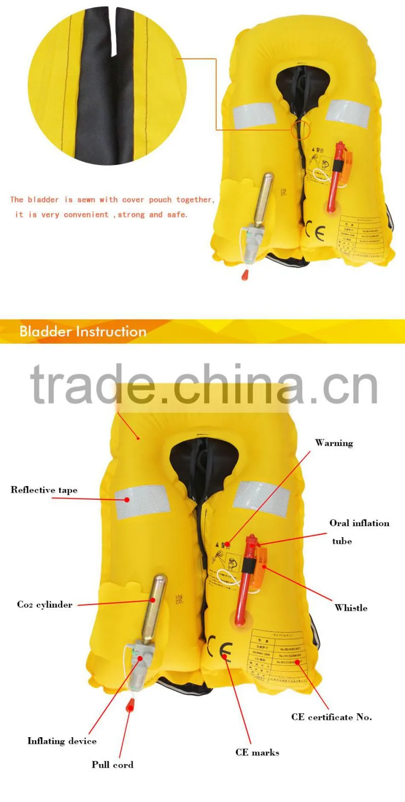 Hot-selling inflatable life jacket wholesale