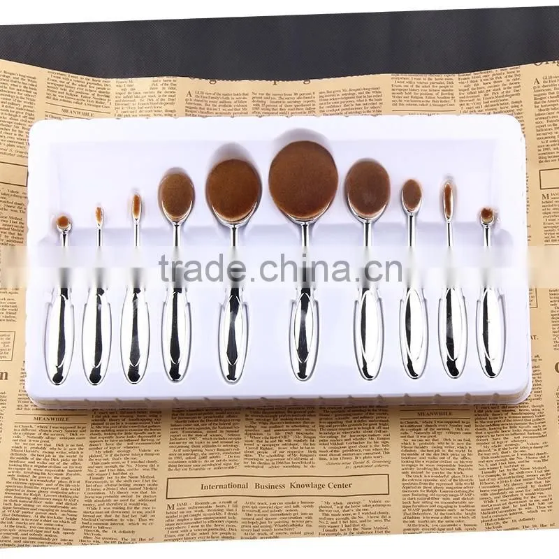 Haokey 10pcs toothbrush makeup brush set use for BB cream foundation,lip,eyeshadow,eyebrow