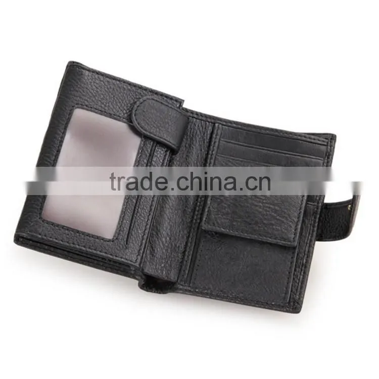 Wholesale black luxury leather wallet for men