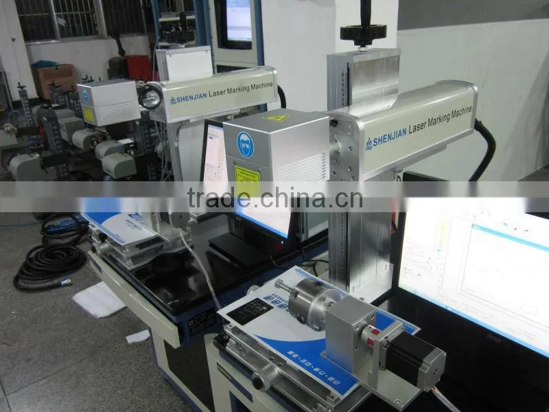 10W/20W Fiber laser marking machine with rotation chuck