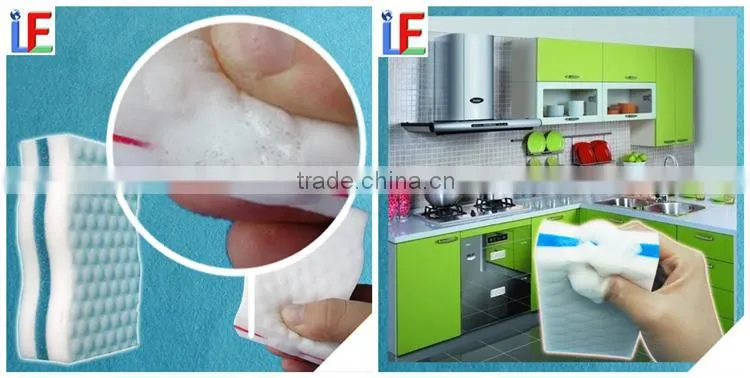 Household kitchen cleaning melamine sponage magic eraser with soap