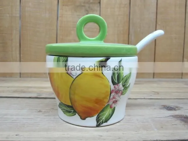 Colorful ceraimic kicthen canister set, tea/coffee/sugar jar