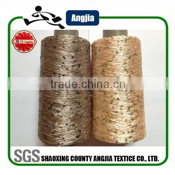 High quality polyester knitting sequin yarn polyester spun sequin yarn for sewing thread