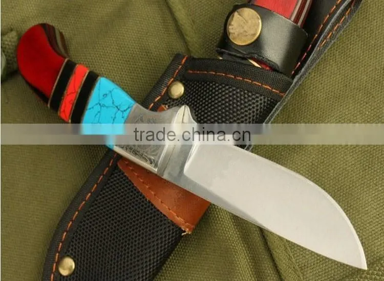 OEM fixed hunting knife with colorful handle