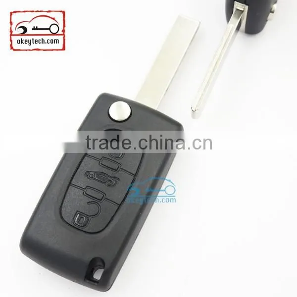 High Quatity Citroen romote flip key shell 3 button 307 blank With battery place 0536 Citroen key cover