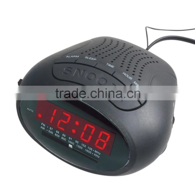 0.6 inch Rechargeable AM/FM Radio with Digital Shower, Red LED Clock Radio