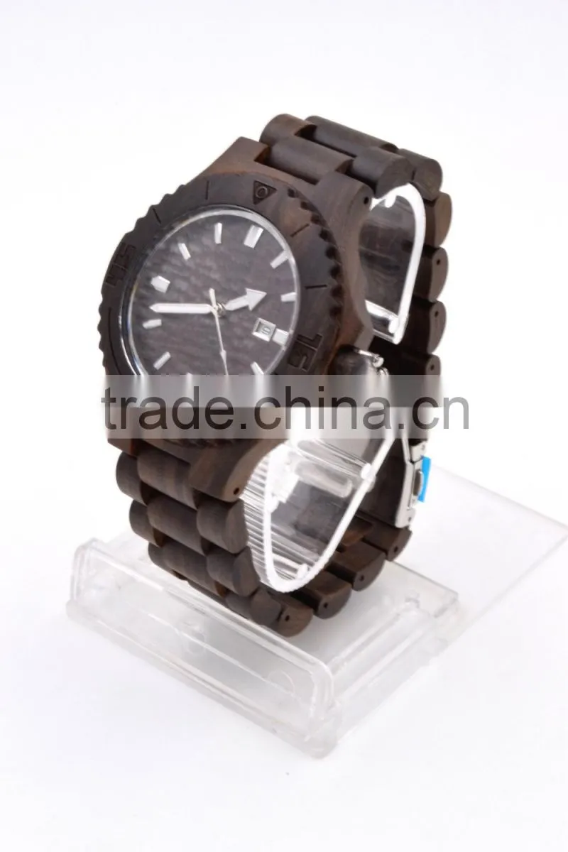 Hot selling japan movement quartz wood watch