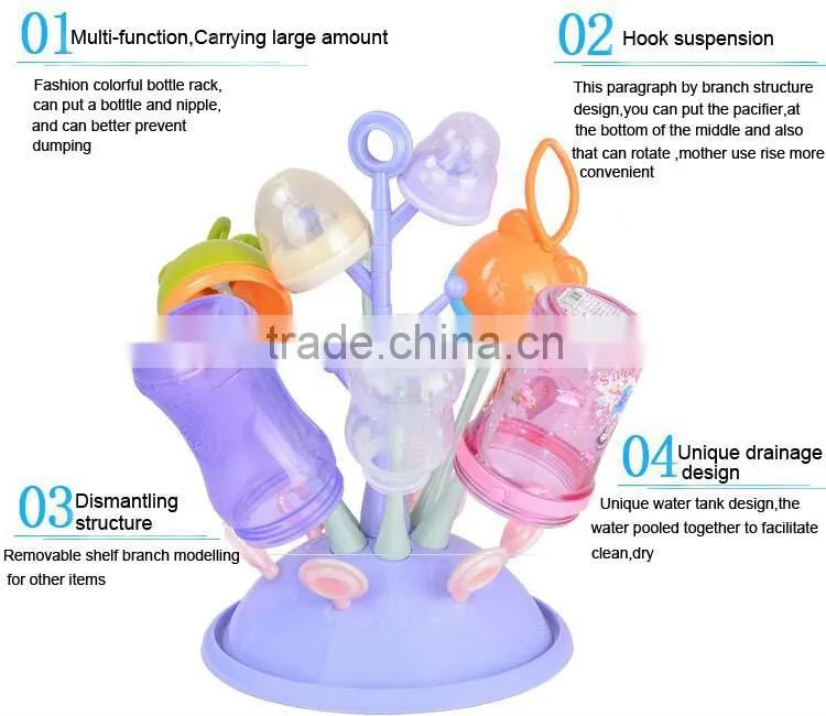 Good quality safe plastic tree shape large capacity bottle dryer for kids
